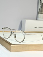 Linda Farrow Dahlia 52-18-145 Oval Titanium Optical Eyeglasses Gold Tone