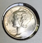 1944 D Silver Mercury Dime - Choice Gem Brilliant Unc+++ light toning on front
