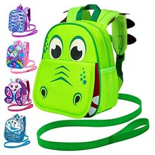 Toddler Backpack with Leash, 9.5" Kids 9.5 Inch Pack of 1 9.5"dinosaur Green