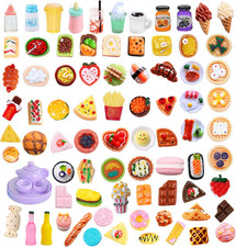 80 Pcs Mini Food Miniature Dollhouse Accessories - 1:12 Scale Small Doll Food De