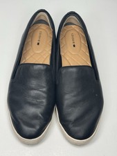 Birdies The Swift Leather Sneakers Loafers Shoes Slip On Black Women 8.5