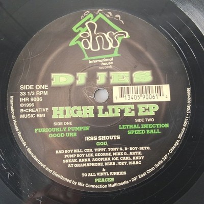 DJ Jes - The High Life EP VG 12'' Vinyl 33 RPM 1996 International House Records