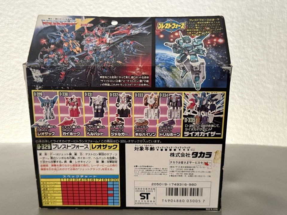 RARO G1 Transformers Victory D-329 Leozak COMPLETO en Caja Liokaiser Foto 3 de 4