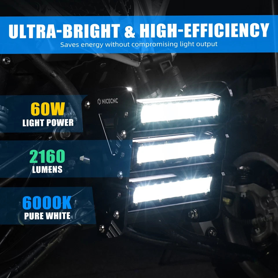 For YAMAHA RAPTOR 700R YFM700R Front Bumper Kit With LED Lights High / Low Beam - Image 3 of 4