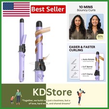 Auto Rotating Curling Iron 1 Inch Barrel Beach Waves 430 F Dual Voltage Purple