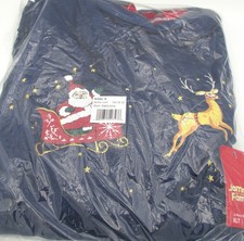 Big Tall Jammies For Your Families Blue Santa Plaid Pajama Set - Size XLT