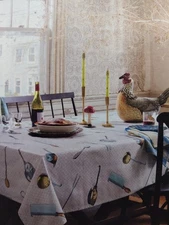 John Derian Company Tablecloth Cotton Linen  60in  x 104in