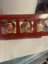 Vintage Set Of 3 Glass Ornaments Made In The USA