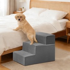 3-Step Dog Stairs for Small Dogs and Cats, 14in H Dog Steps for Couch, Sofa, ...