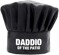 Funny Chef Hat Daddio Of The Patio Adjustable Kitchen Cooking BBQ Black
