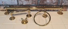 VINTAGE BRASS BATHROOM ACCESSORIES TOWEL BAR RING HOOK TOILET PAPER HOLDER NIOP