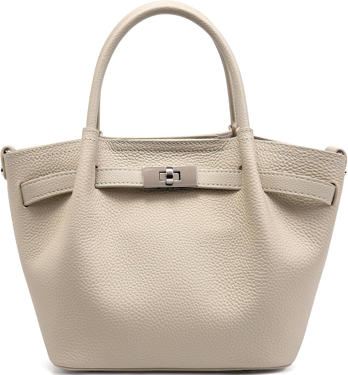 Genuine Leather Bucket Handbags for Women: Elegant Satchel Tote Purses for Ladie