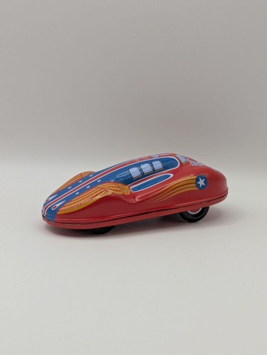 2010 Schylling Fly Wheels Tin Toy - Red Rocket Replica