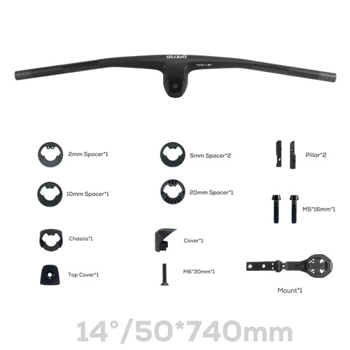 -9°-10° -12° -14° Full Carbon Fiber Integrated Cockpit MTB Handlebars with Stem - Picture 39 of 47