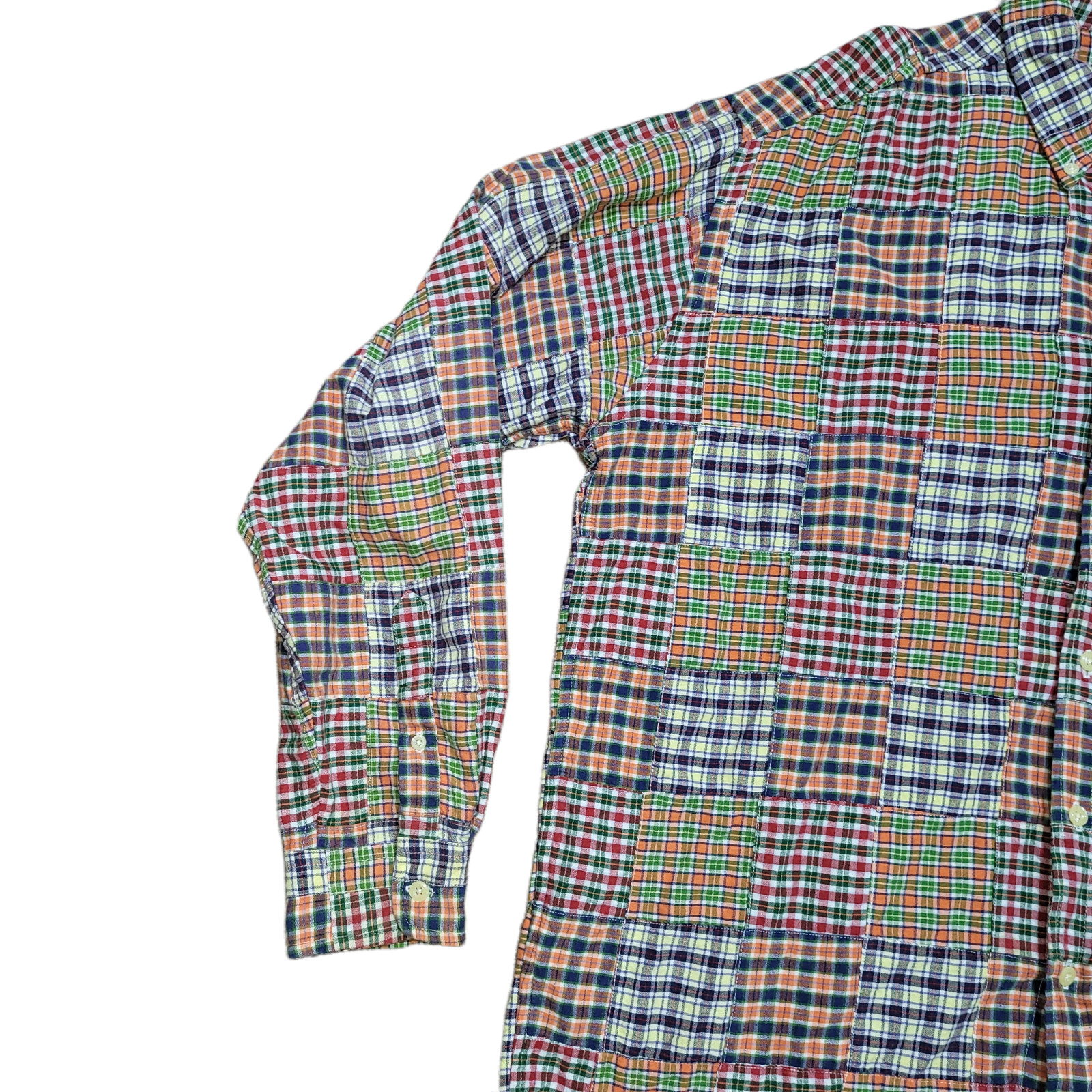 J.Crew Men L Patchwork Plaid Button Down Shirt Co… - image 3