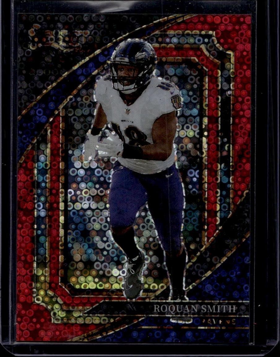 2022 Panini Select #335 Roquan Smith Red Disco Prizm #/49