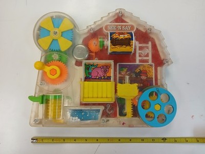 Vintage 1991 Mattel See-N-Say barn education activity toy