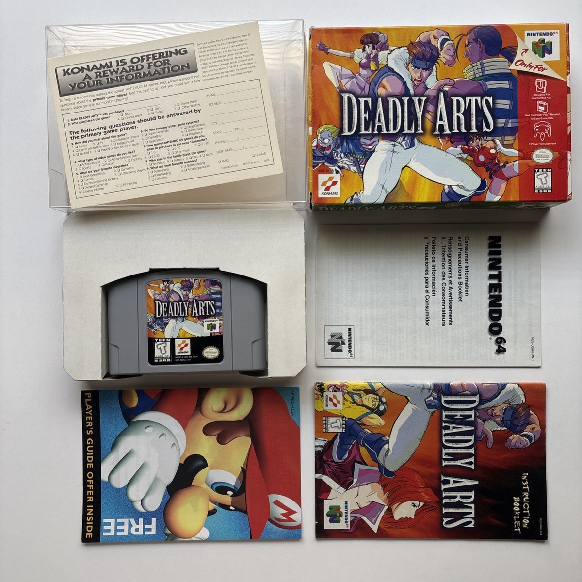 Deadly Arts Nintendo 64 N64 100% Complete In Box CIB Reg Card