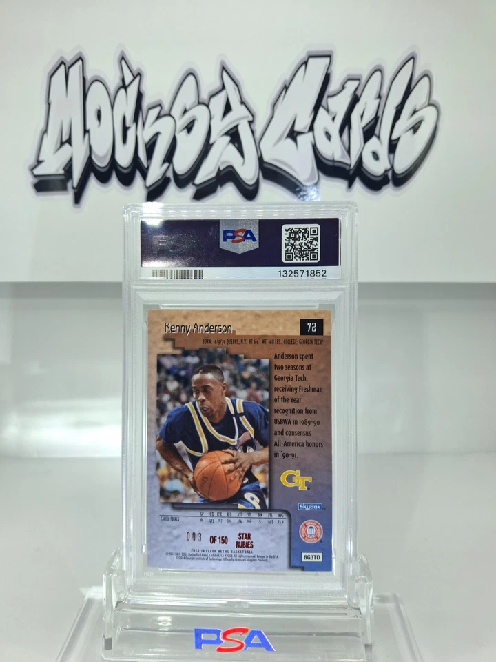 2013 FLEER RETRO KENNY ANDERSON '96 SKYBOX PREM-STR.RUBIES MINT 9 (POP-1) 3/150 - Image 3 of 3