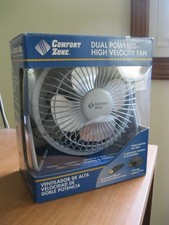 Comfort Zone 4  Mini USB Desk Fan with 360-Degree Adjustable Tilt, Dual Powered