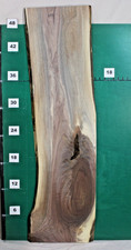 Beautiful Black Walnut Live Edge Slab 51.5"L x 15 to 13" W x .75" T 0857
