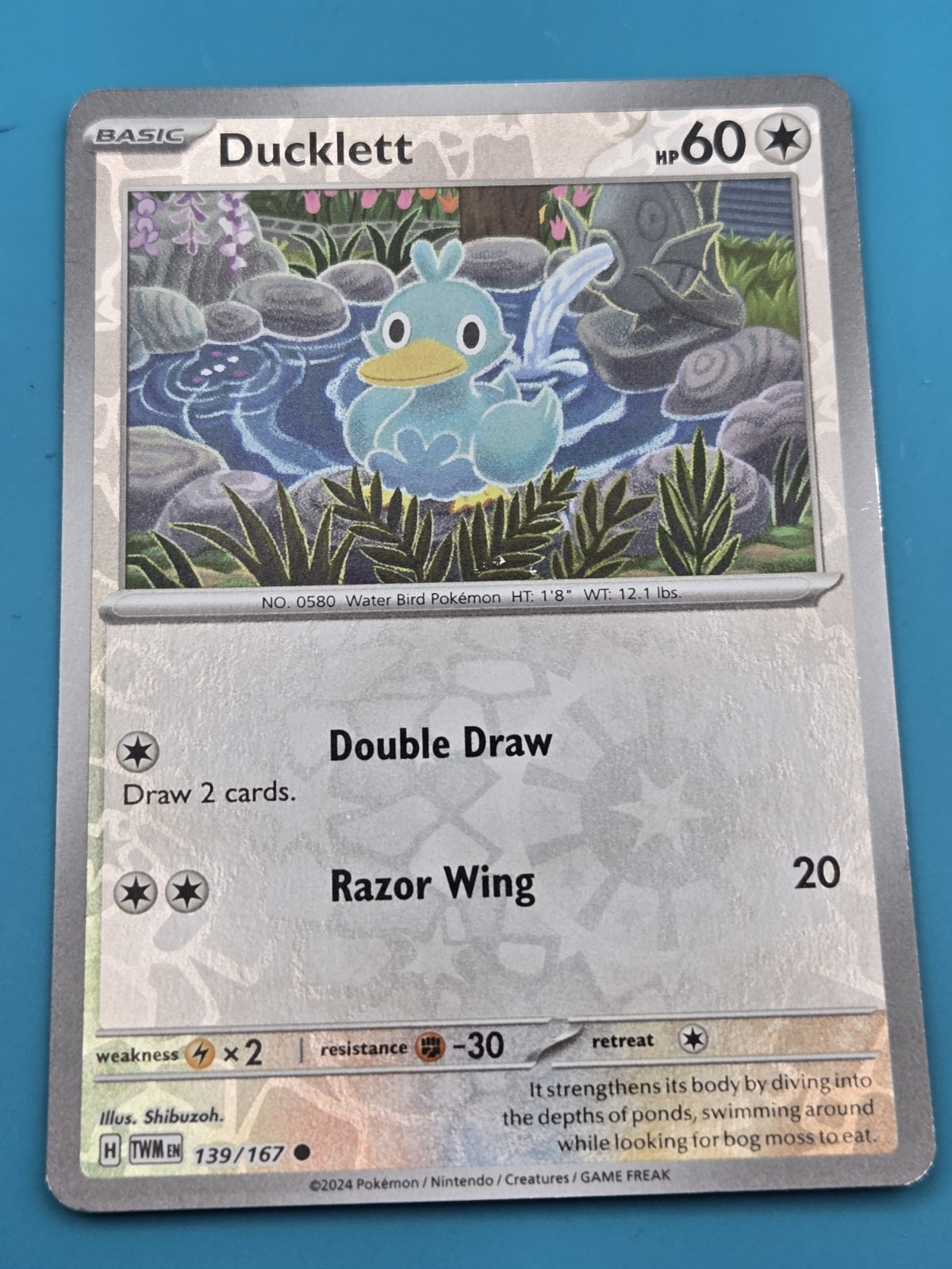 Ducklett 139/167 REVERSE HOLO  SV06 Twilight Masquerade  Pokemon Card NM