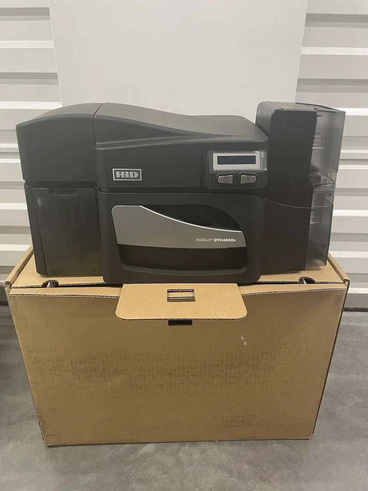 HID FARGO DTC4500e ID Card Printer & Encoder HID CARDS & FILM INCLUDED - Image 2 of 4