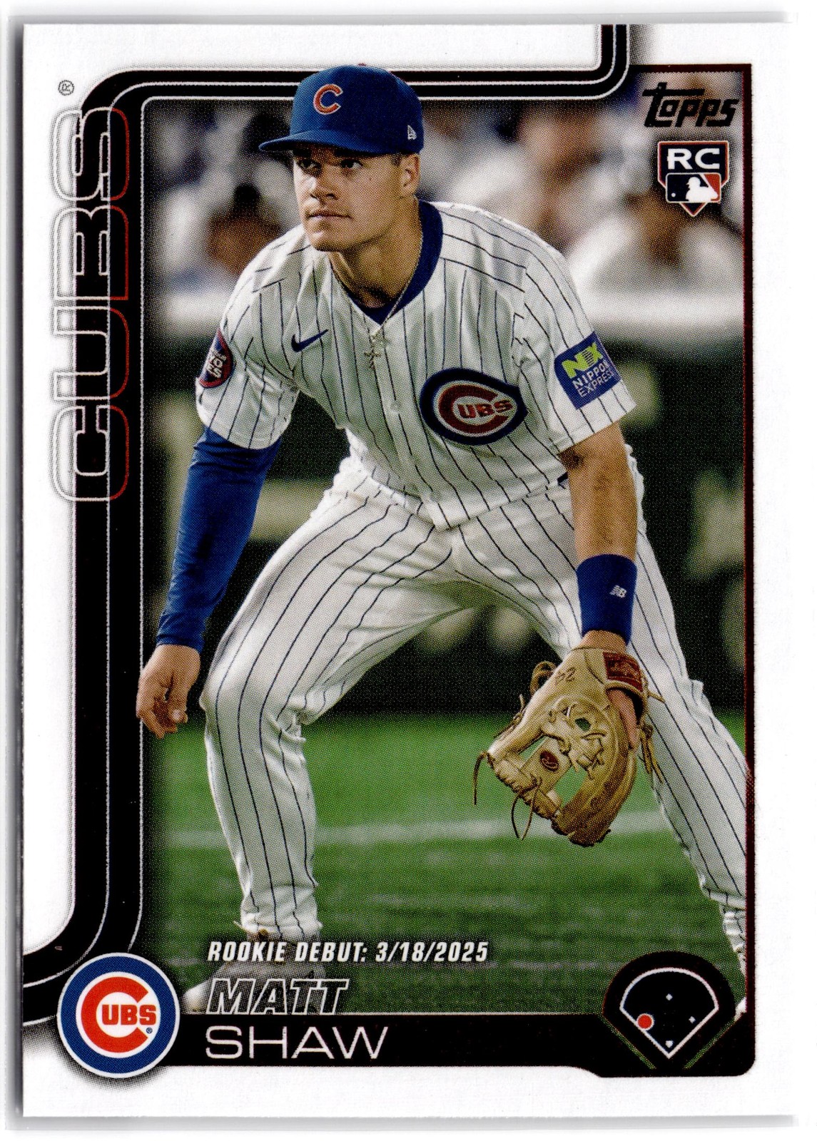 2025 Topps Update Matt Shaw #US345 Rookie Debut Chicago Cubs