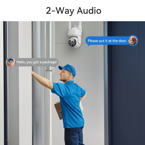2K Überwachungskamera Aussen-WLAN IP Kamera 360° PTZ 3MP Kamera Nachtsicht Weiß - Bild 8 von 10