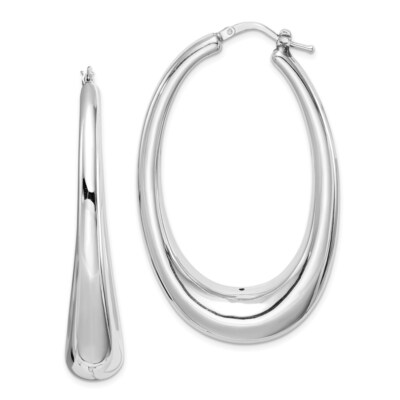 Creolen Sterlingsilber rhodiniert poliert hohl oval 10,63 g