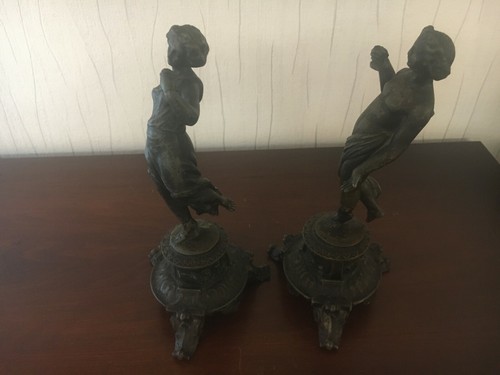 Lot Of 2 Statues / Man Woman - Picture 4 of 7