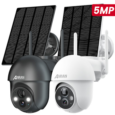 ANRAN 5MP WLAN Überwachungskamera Set Außen Kabellose Solar Akku Audio Kamera