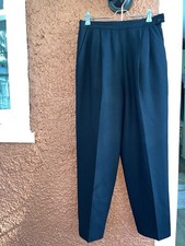 Talbots Women  s Size 8P 100 Wool Black Made in USA Front Pleat Pants Trousers