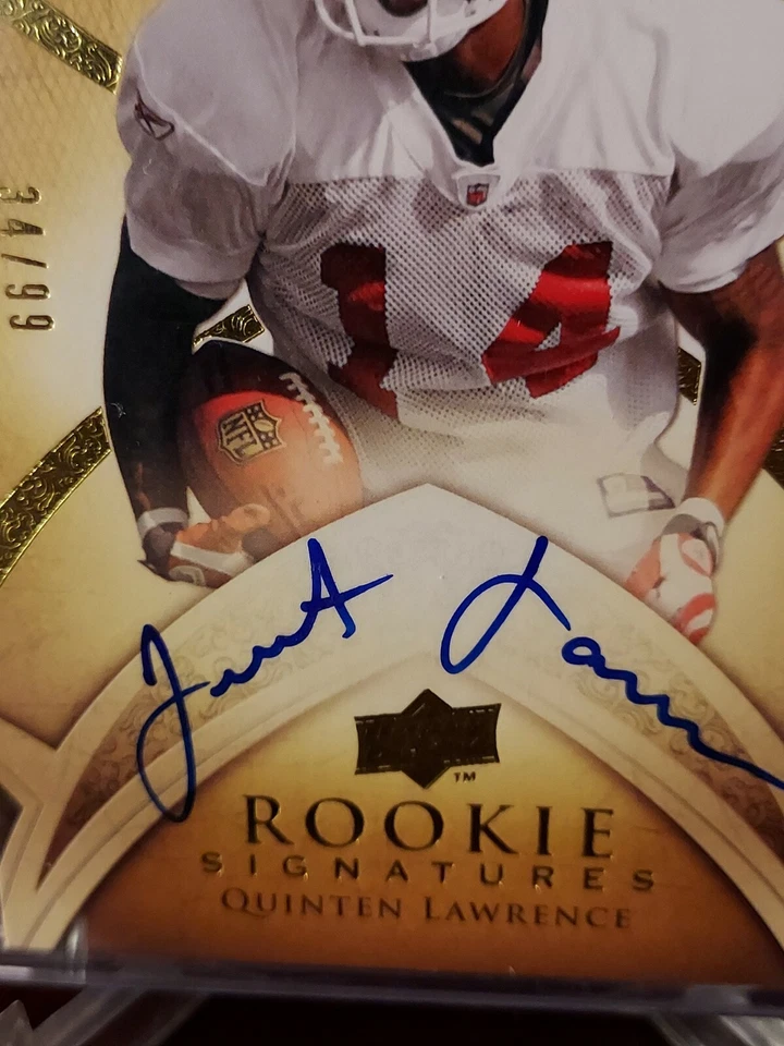 2009 Upper Deck Exquisite Collection Signatures #34/99 Quinten Lawrence RC Auto - Image 2 of 3