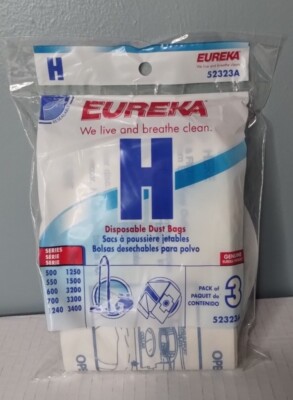 Eureka Vacuum Bags Type H - 3pk - OEM # 52323A - New Sealed Bag