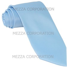 New formal Vesuvio Napoli Men's necktie solid color 100 polyester Light Blue