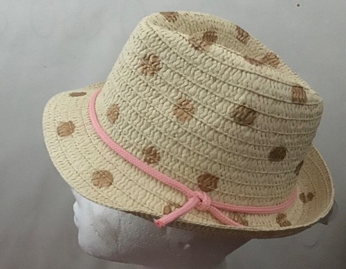 Girls Cream Pork Pie Hat with Spot 2-4 years - Picture 3 of 3