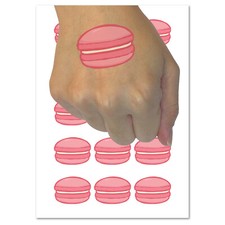 Macaron Cookie Sketch Temporary Tattoo Water Resistant Fake Body Art Set