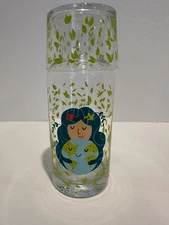 Cute Mother Earth Design Glass Tumble Up Bedside Carafe And Cup