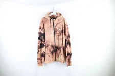 Vintage Nike Mens Size XL Acid Wash Spell Out Full Zip Hoodie Sweatshirt Trippy