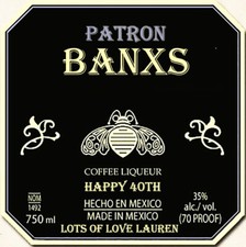 PERSONALISED PATRON XO CAFE COFFEE 70CL BOTTLE LABEL - PARTY / BIRTHDAY / XMAS