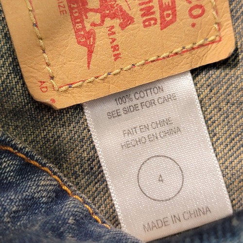 Levis Youth Jean Jacket Size 4 Med Wash Aged Look Denim Trucker Cotton NWT - Picture 4 of 6