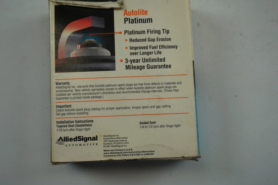 Auto lite Spark Plug Platinum AP765 Pack Of 4 NOS - Image 4 of 4