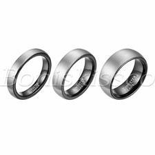Men's Brushed Silver Tungsten Ring Wedding Band Comfort Fit Valentine's Day Gift