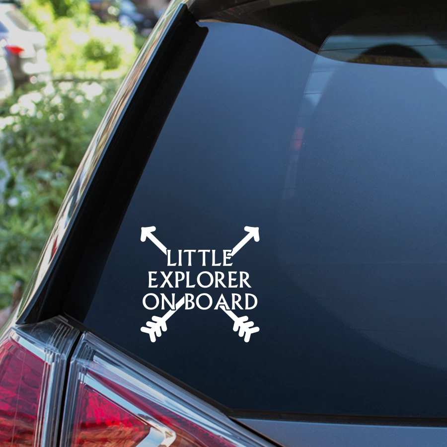 38K VINYL GRAPHICS Little Explorer On Board Funny Car Sticker Baby Child Children Window Decal