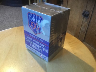 super bowl xxv limited edition commemorative card set ProSet Limited Edition Super Bowl XXV Silver Anniversary Commemorative Card  Set