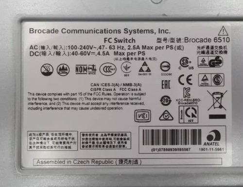 EMC Brocade DS-6510B 48x 16Gb SFP+ FC SAN Switch EM-6510-24-16G-R (36-Active)B2F - 第 6/6 張圖片