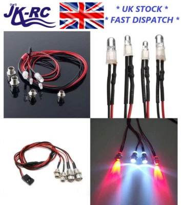 New Front & Rear (White/Red) LED Light Set For Most RC Cars, Supplied As Shown