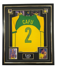 Framed Brazil Legend CAFU Signed Shirt Autograph Jersey Display with COA