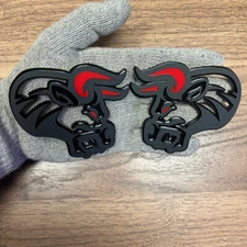 Bull Badges Emblem Demon Bloody Horn red eye PREMIUM ,Fender Angry Agressive